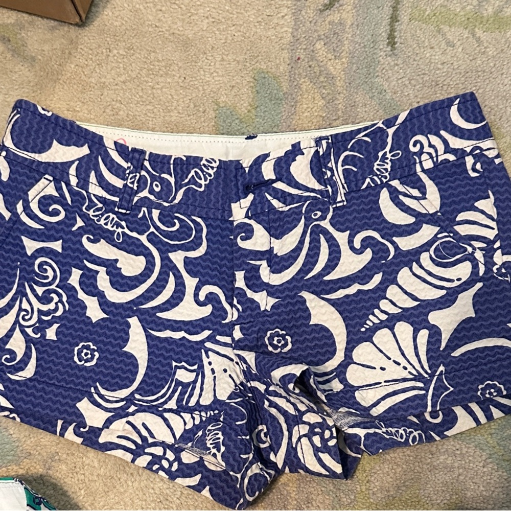 Lilly Pulitzer Blue and White Walsh Shorts